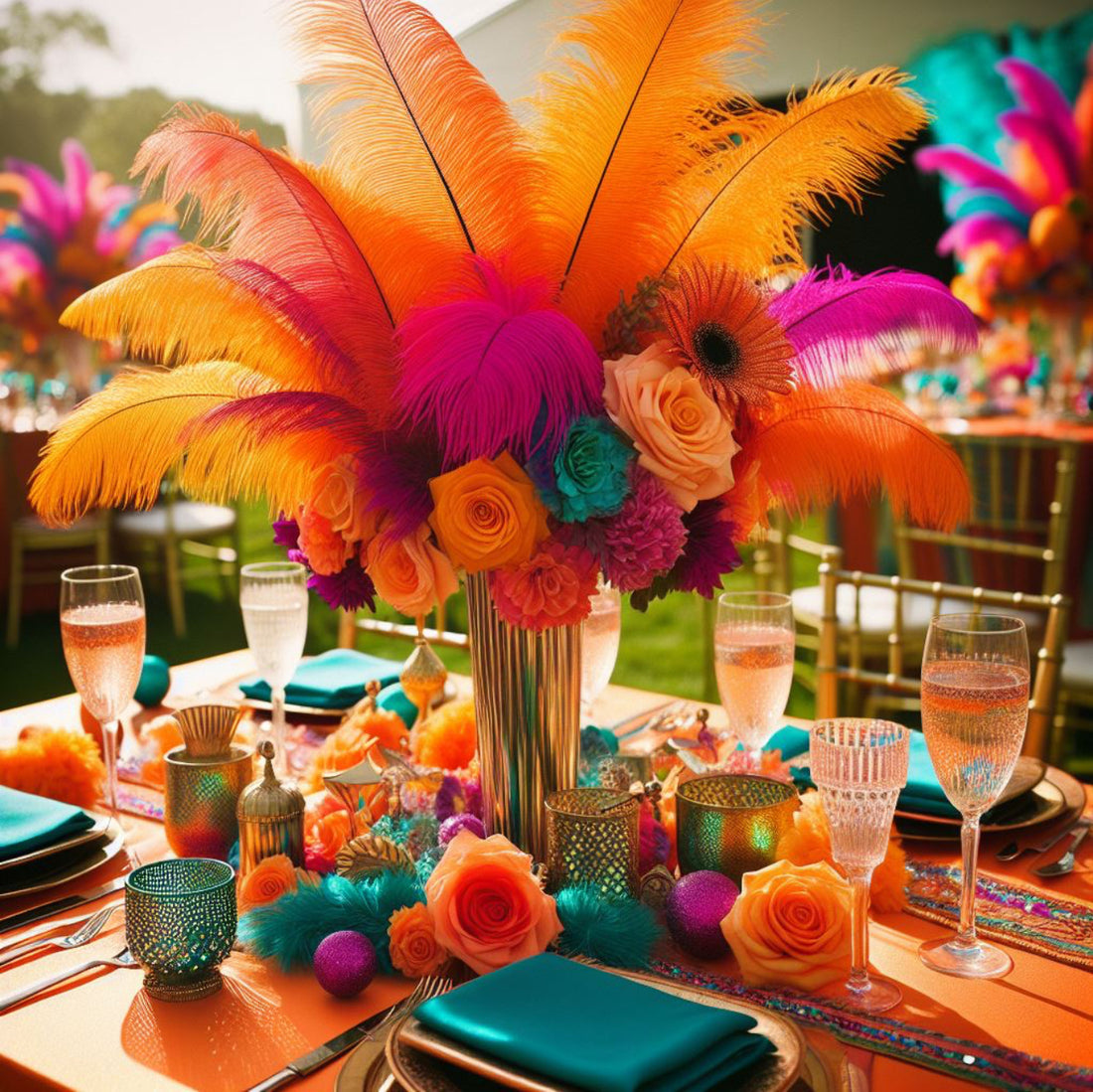 Ostrich Feathers by Exotic Feathers LA, Create amazing Feather Centerpieces.