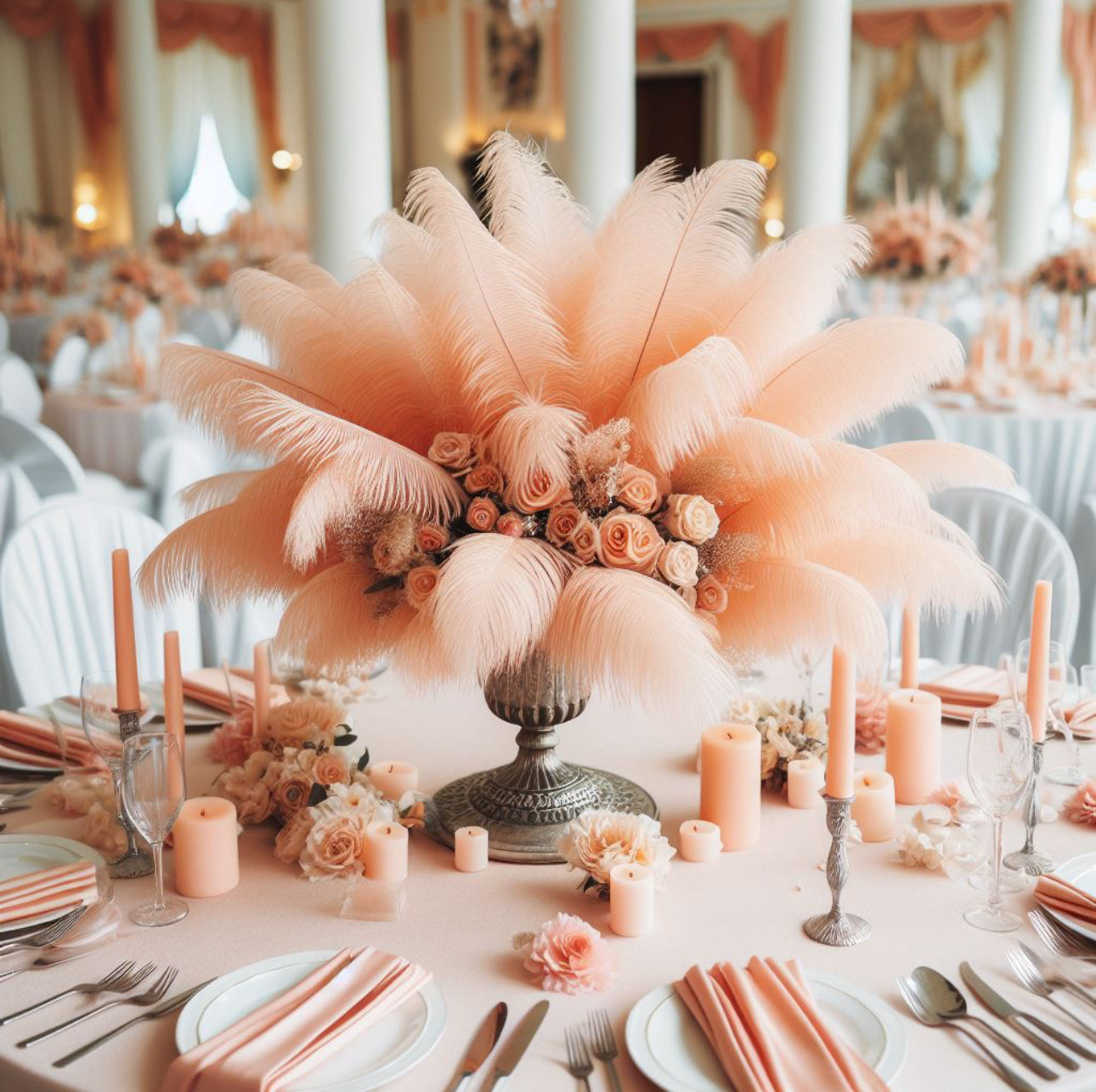 Apricot Ostrich feathers 100 pcs. 13-17 inch bulk ostrich feathers