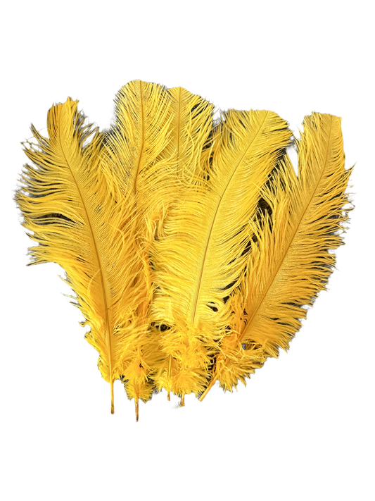 golden yellow ostrich feathers