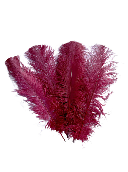 Burgundy Ostrich feathers 100 pcs. 13-17 inch bulk ostrich feathers