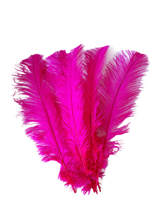 Fuchsia Ostrich feathers 100 pcs. 13-17 inch bulk ostrich feathers