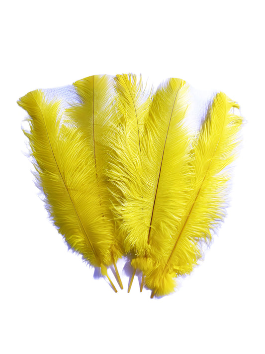 Yellow Ostrich feathers 100 pcs. 13-17 inch bulk ostrich feathers